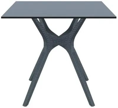 31 Inch Ibiza Square Outdoor Dining Table Dark Gray