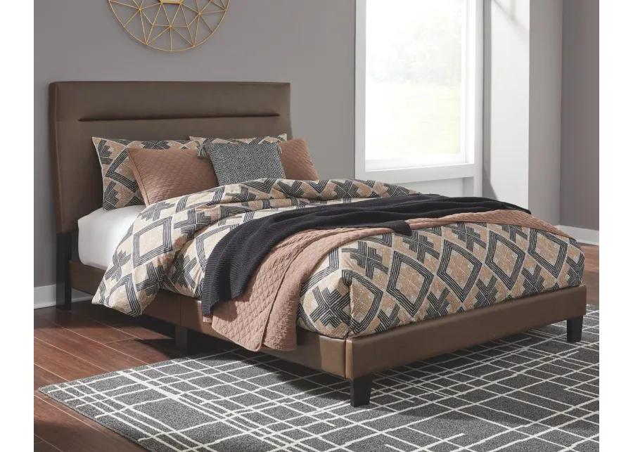 ADELLONI QUEEN UPHOLSTERED BED BROWN SIGNATURE DESIGN