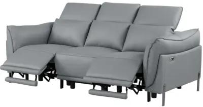 Chintaly Nashville Grey Contemporary One-Touch Reclining Sofa