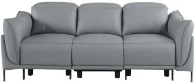 Chintaly Nashville Grey Contemporary One-Touch Reclining Sofa