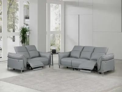 Chintaly Nashville Grey Contemporary One-Touch Reclining Sofa