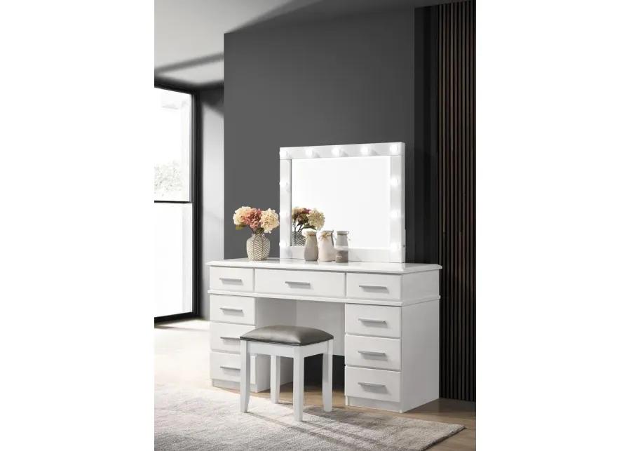 FELICITY VANITY DESK & MIRROR GLOSSY WHITE