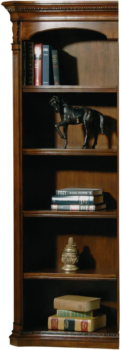 Hekman Executive Left Bookcase Walnut Burl Old World