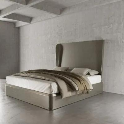 Continental King Bed In Argento Medium Grey Wood Finish