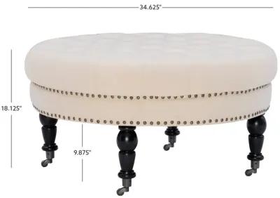 ISABELLE NATURAL ROUND TUFTED OTTOMAN