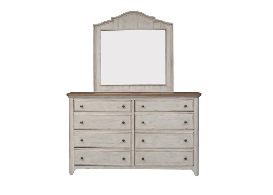 KING CALIFORNIA PANEL BED DRESSER & MIRROR - FARMHOUSE REIMAGINED