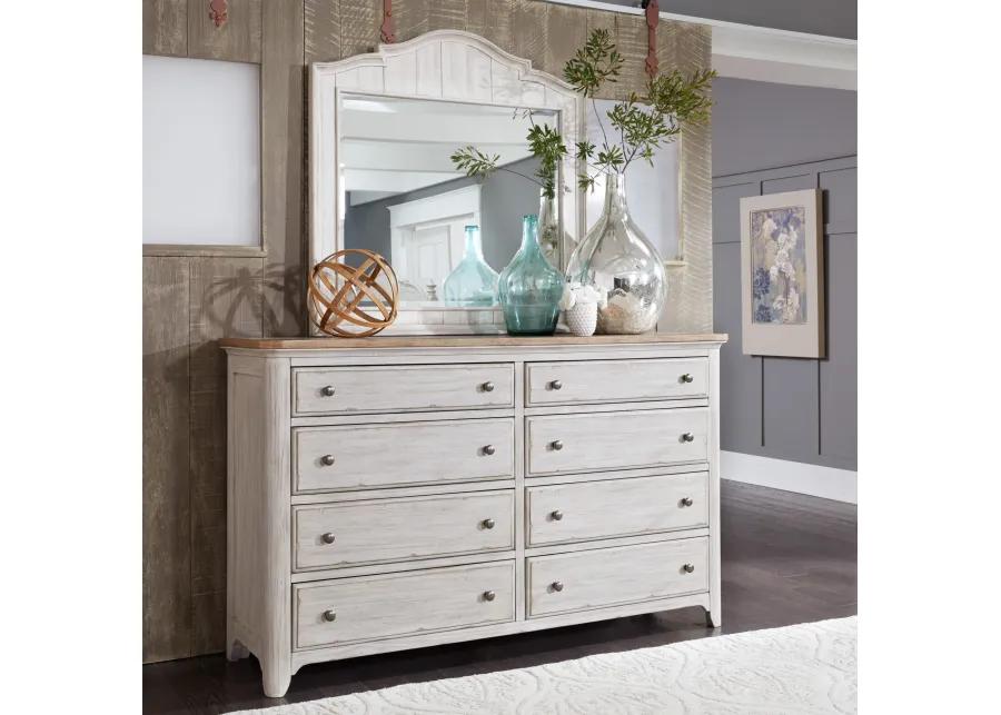 KING CALIFORNIA PANEL BED DRESSER & MIRROR - FARMHOUSE REIMAGINED