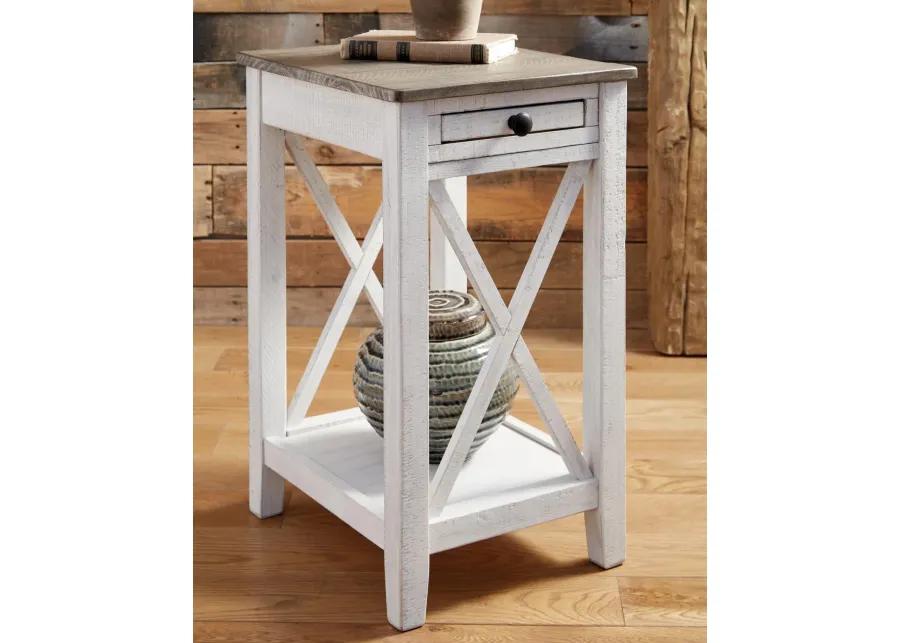 ADALANE ACCENT TABLE WHITE/GRAY SIGNATURE DESIGN