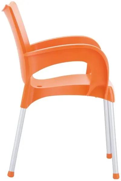 Compamia Romeo Resin Dining Arm Chair Orange