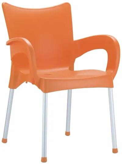 Compamia Romeo Resin Dining Arm Chair Orange