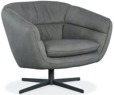 Hooker Furniture Mina Buckskin Dark Grey Swivel Leather Chair