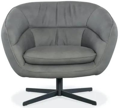 Hooker Furniture Mina Buckskin Dark Grey Swivel Leather Chair