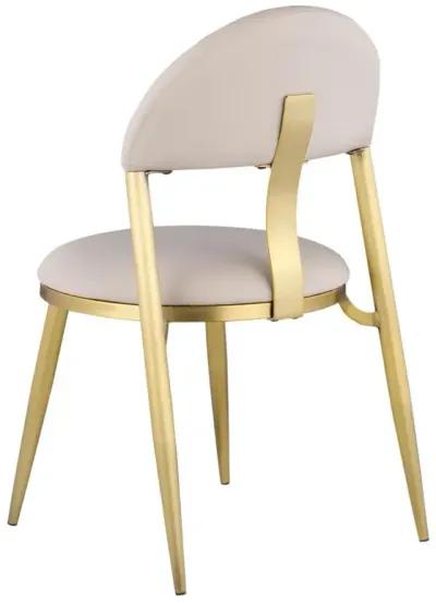 KARLA TAUPE SIDE CHAIR WITH GOLDEN FRAME