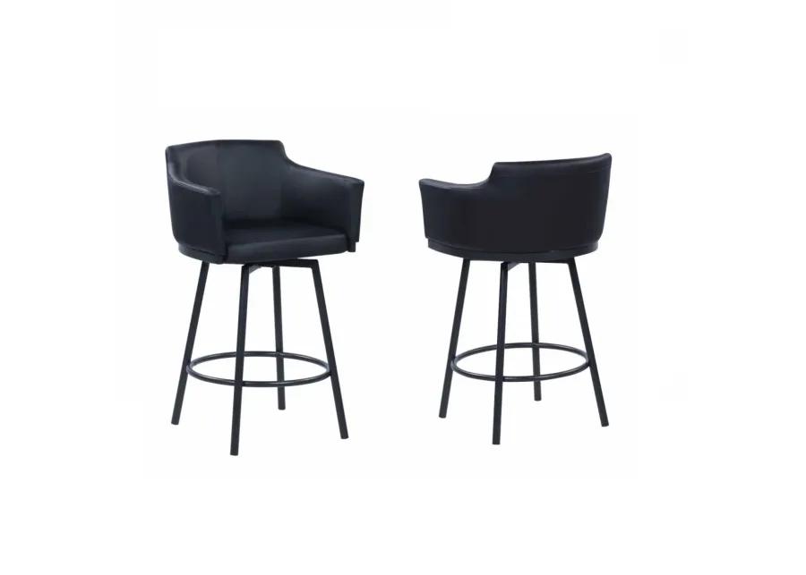 DEMI BLACK MODERN CLUB COUNTER STOOL WITH MEMORY SWIVEL