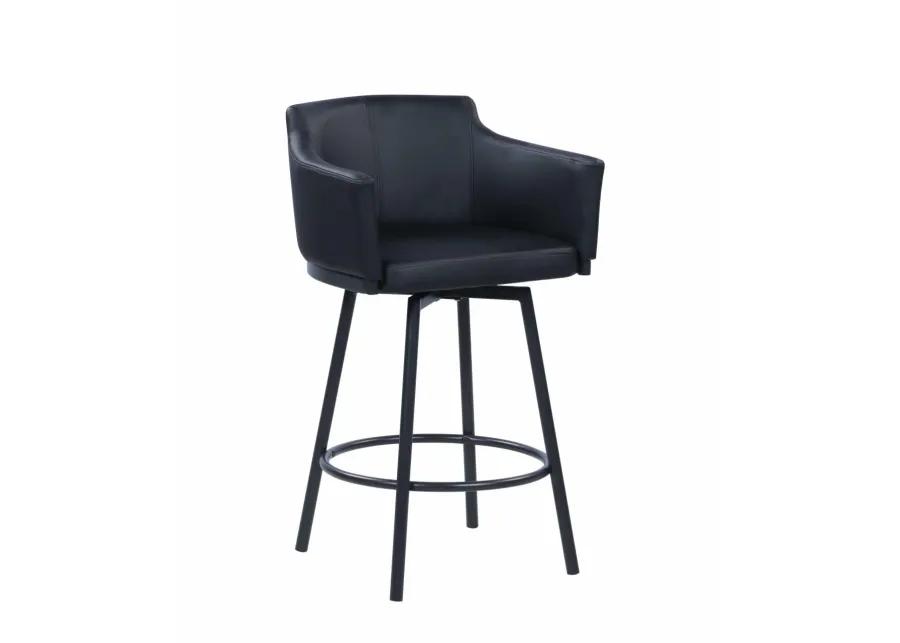 DEMI BLACK MODERN CLUB COUNTER STOOL WITH MEMORY SWIVEL