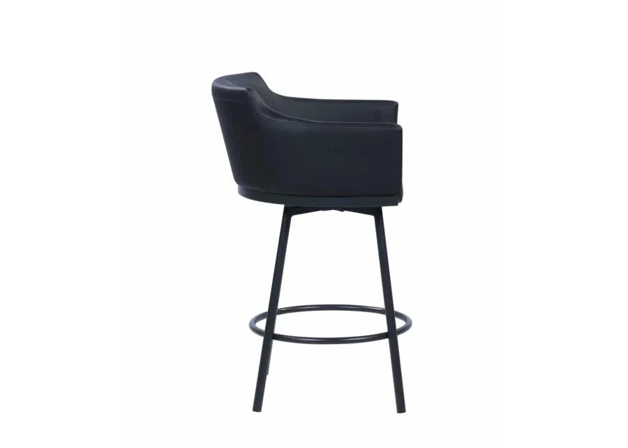 DEMI BLACK MODERN CLUB COUNTER STOOL WITH MEMORY SWIVEL