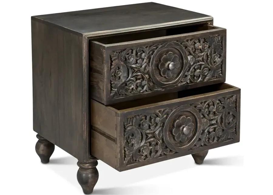 TAJ VINTAGE BROWN MANGO WOOD NIGHT CHEST