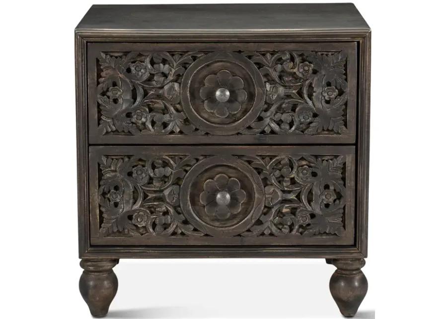 TAJ VINTAGE BROWN MANGO WOOD NIGHT CHEST