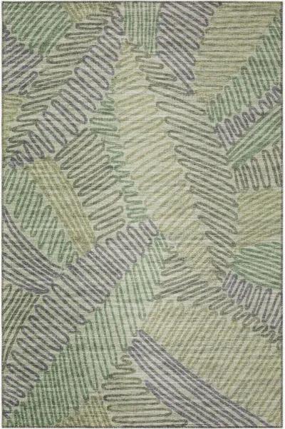 Earthy Elegance Moss Green Leaf 5'X8' Area Rug