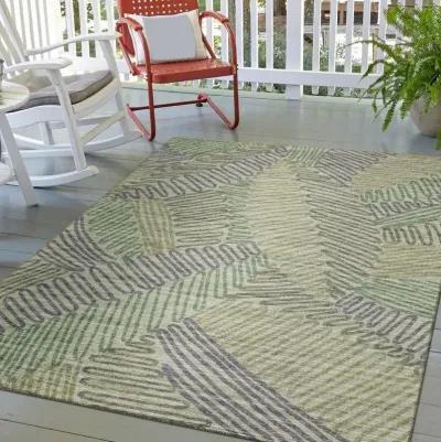 Earthy Elegance Moss Green Leaf 5'X8' Area Rug