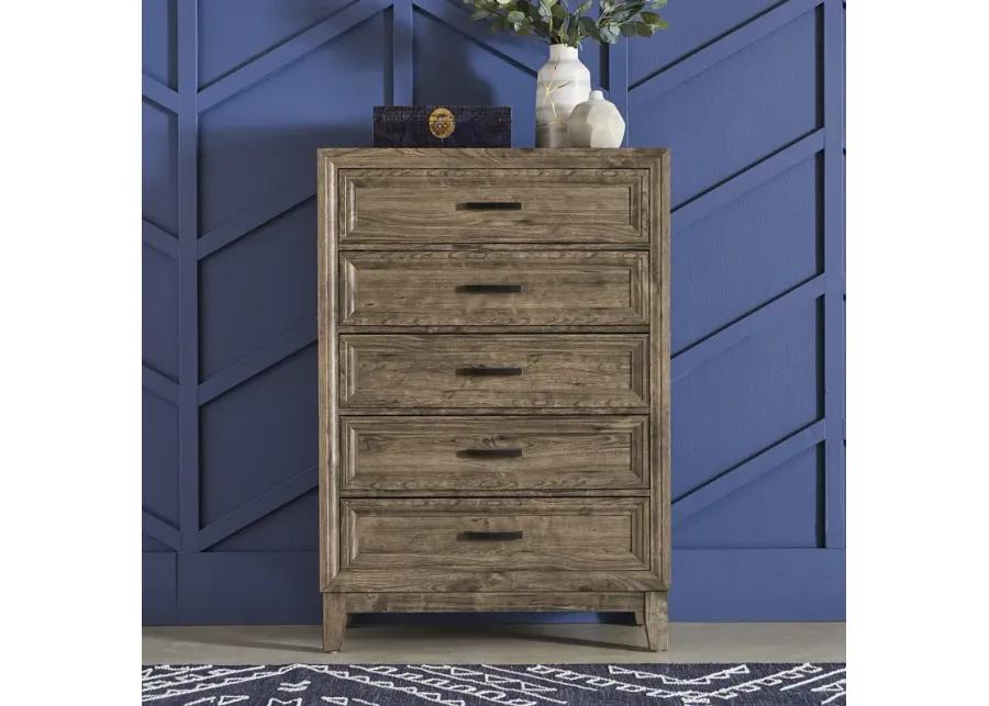 KING STORAGE BED DRESSER & MIRROR CHEST - RIDGECREST