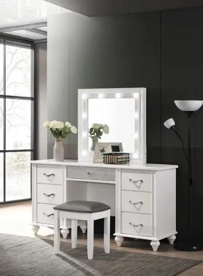 BARZINI VANITY DESK & MIRROR WHITE