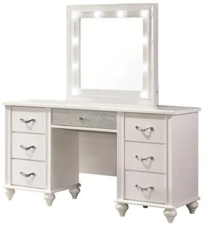 BARZINI VANITY DESK & MIRROR WHITE