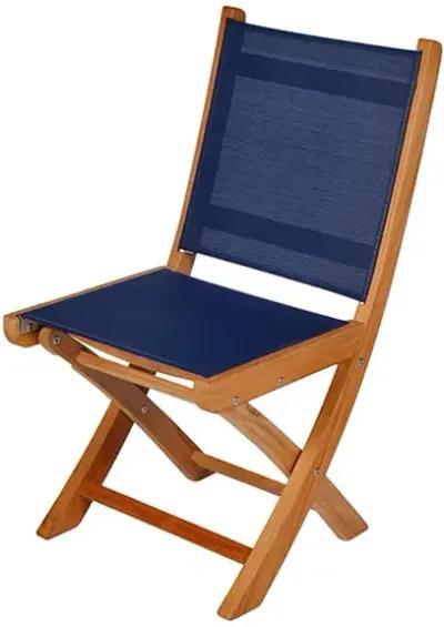 Royal Teak Sailmate Outdoor Navy Sling Folding Side Chair