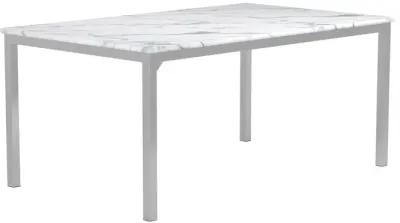 Coaster Athena Rectangular 64 Inch Faux Marble Dining Table Chrome