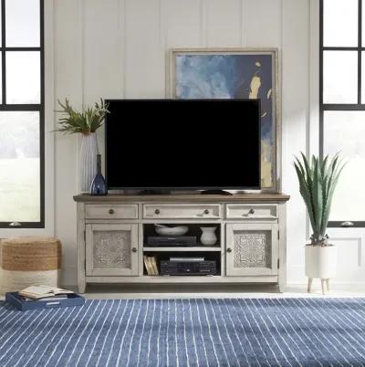 Liberty Furniture Heartland Antique White 66 Inch Tile Media Entertainment TV Stand