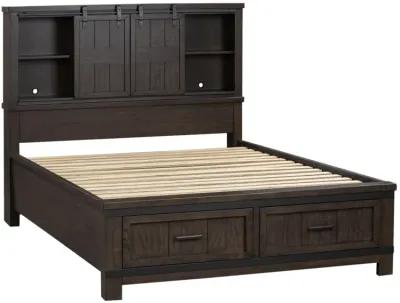 Liberty Furniture Thornwood Hills Rock Beaten Gray Queen Bookcase Bed