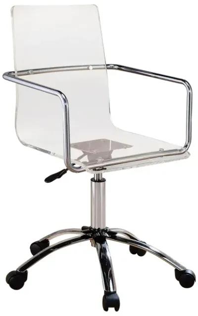 Coaster Amaturo Acrylic Adjustable Home Office Desk Chair Clear