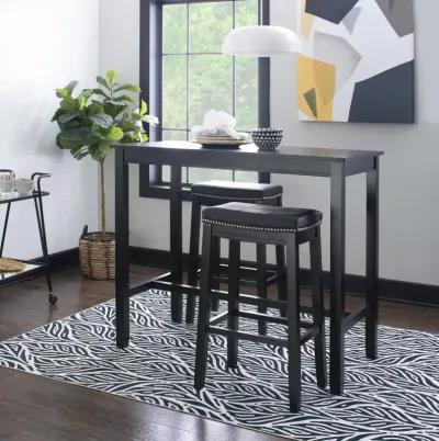 Linon Claridge 3-Piece Black Bar Stools & Table Set