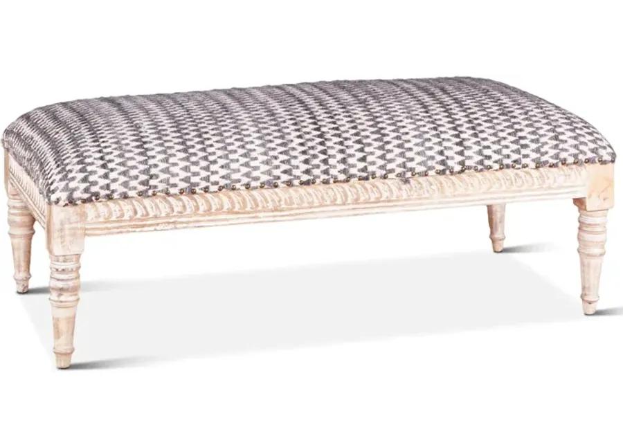 MARRAKECH UPHOLSTERED CHOCHO FABRIC OTTOMAN