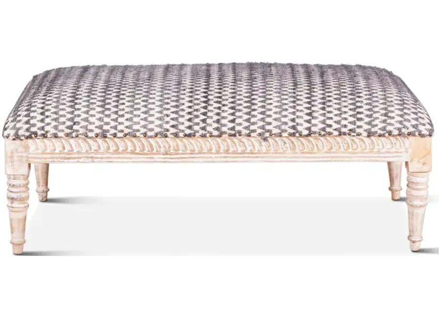 MARRAKECH UPHOLSTERED CHOCHO FABRIC OTTOMAN