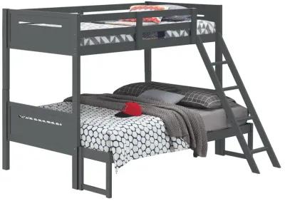 Coaster Littleton Wood Twin Over Full Bunk Bed Grey