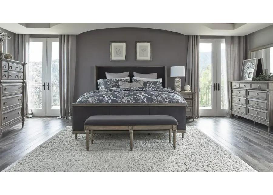 ALDERWOOD QUEEN BED FRENCH GREY