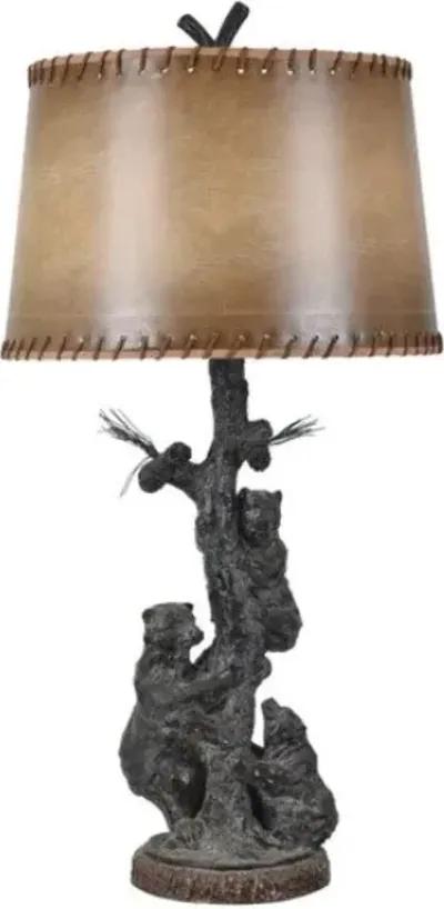 BEAR FAMILY GRAY TABLE LAMP