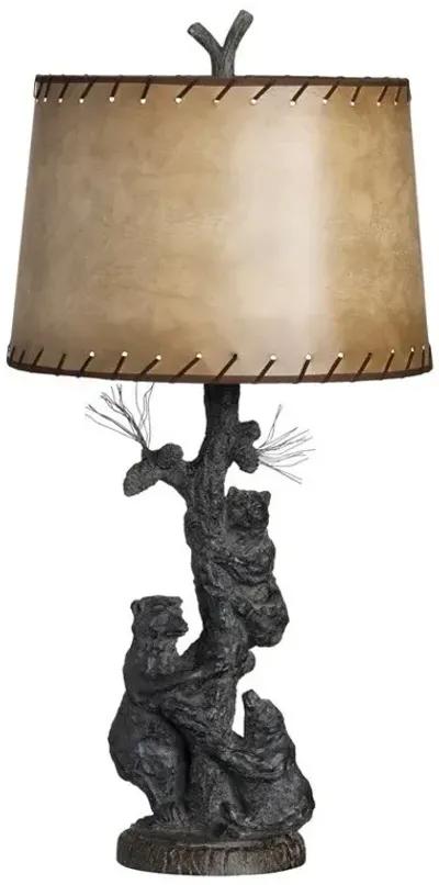 BEAR FAMILY GRAY TABLE LAMP