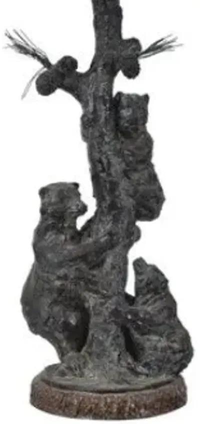 BEAR FAMILY GRAY TABLE LAMP