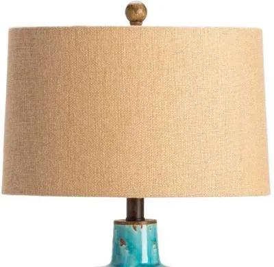 Crestview Deep Ocean Antique Turquoise Table Lamp