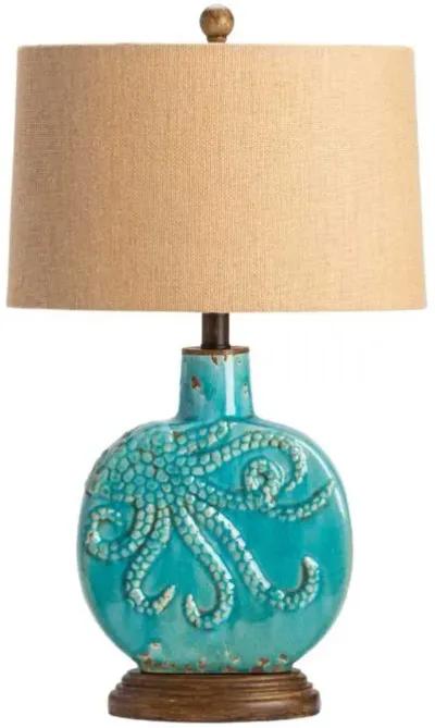 Crestview Deep Ocean Antique Turquoise Table Lamp