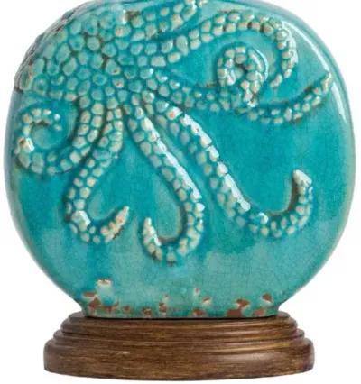 Crestview Deep Ocean Antique Turquoise Table Lamp