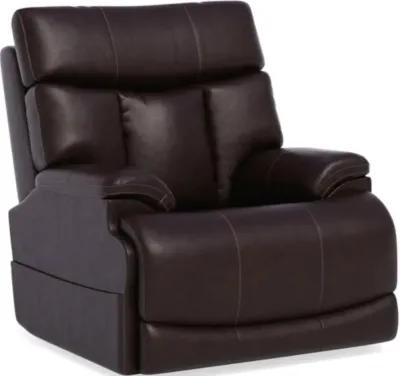 Flexsteel Clive Brown Power Leather Recliner with Power Headrest