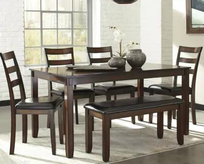 Ashley Coviar Dining Table & Chairs with Bench Brown