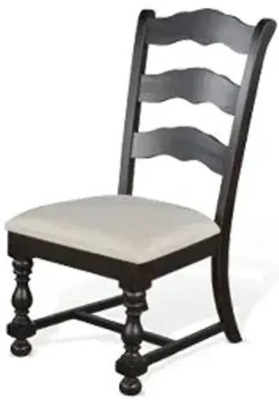 Sunny Designs Scottsdale Black Walnut Ladderback Side Dining Chair with Cushioned Seat