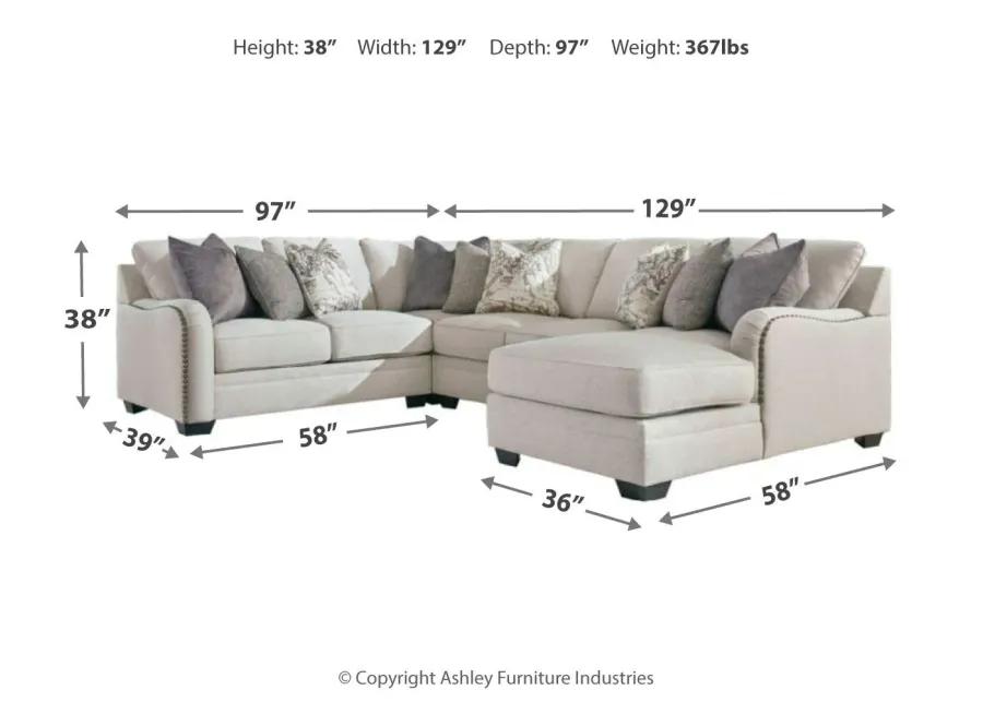 DELLARA 4-PIECE SECTIONAL WITH CHAISE CHALK BENCHCRAFT