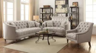 Coaster Avonlea Upholstered Sloped Arm Sofa Grey Fabric