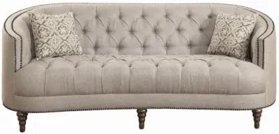 Coaster Avonlea Upholstered Sloped Arm Sofa Grey Fabric