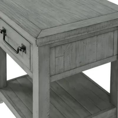 BEACH HOUSE DOVE GREY 1-DRAWER END TABLE